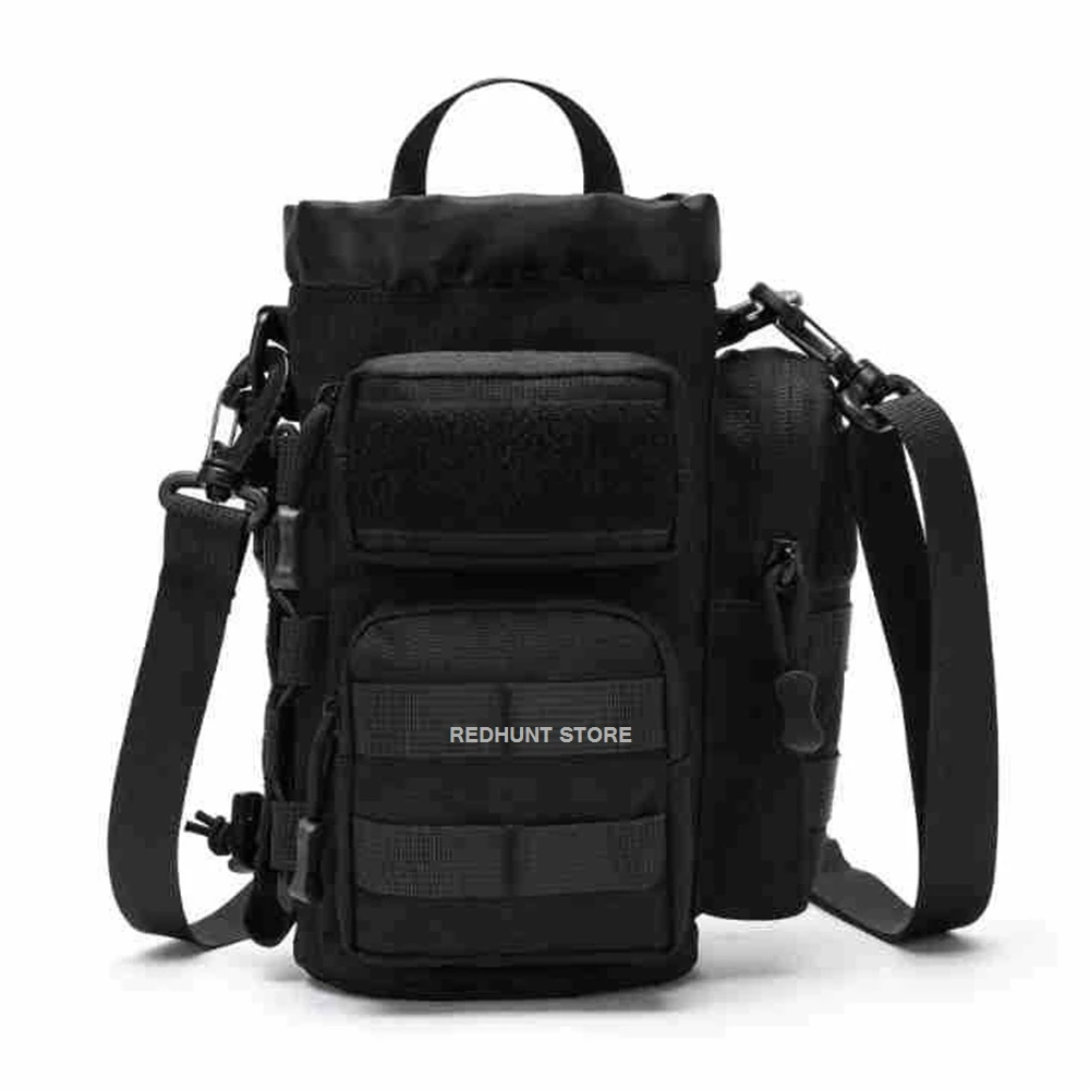 Tactical Molle Pouch Multifunctional Water Bottle Pouch Phone Pouch EDC Bag with Shoulder Strap - Image 7