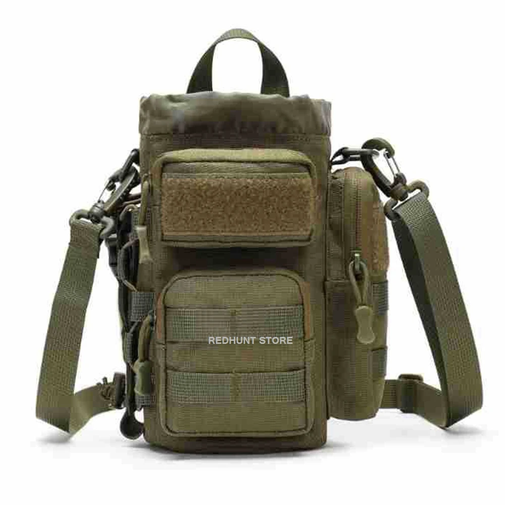 Tactical Molle Pouch Multifunctional Water Bottle Pouch Phone Pouch EDC Bag with Shoulder Strap - Image 6