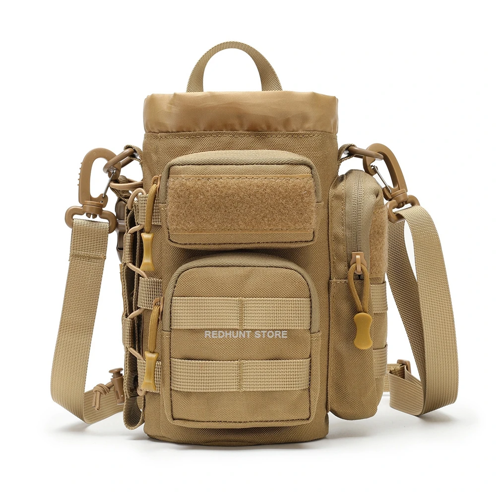 Tactical Molle Pouch Multifunctional Water Bottle Pouch Phone Pouch EDC Bag with Shoulder Strap - Image 5